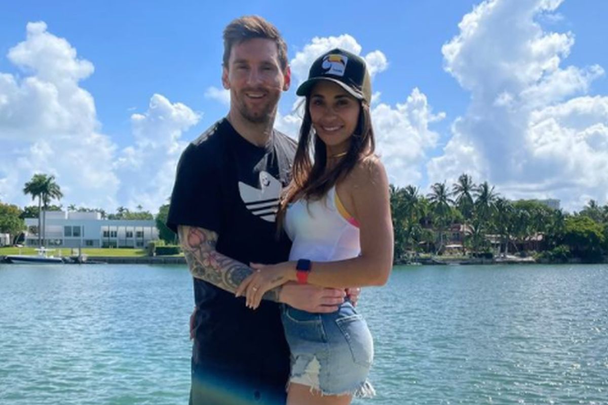 Antonella Roccuzzo con Leo Messi de vacaciones por Miami