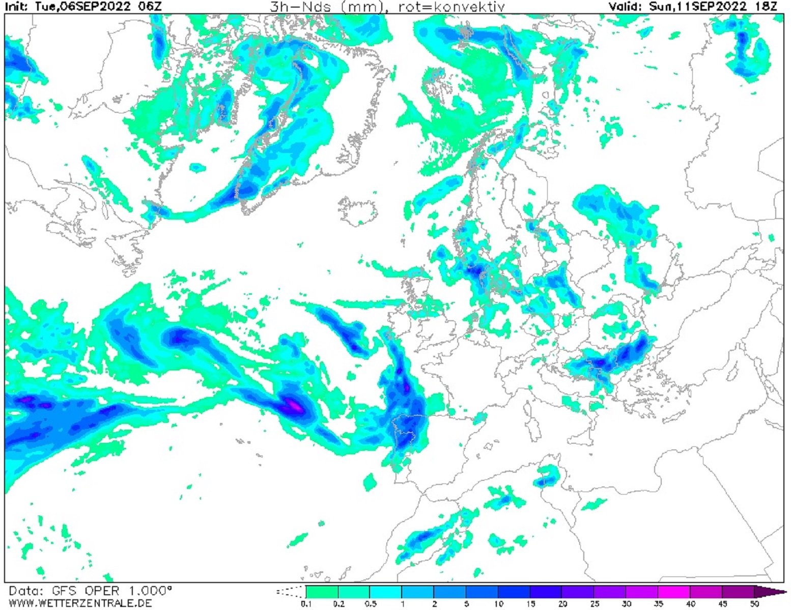 Previsió del temps Diada 11 setembre 2022 Catalunya GFS Wetterzentrale