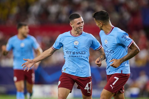 Phil Foden celebracion gol Sevilla Manchester City / Foto: Europa Press Phil Foden celebracion gol Sevilla Manchester City / Foto: Europa Press