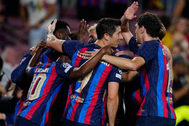 Jugadoras Barça celebran gol Viktoria Pilsen / Foto: EFE Jugadoras Barça celebran gol Viktoria Pilsen / Foto: EFE