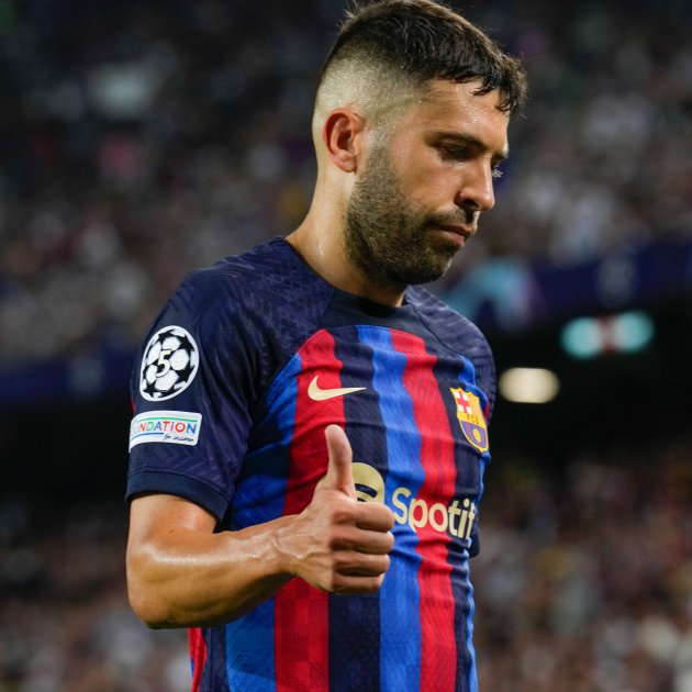 Jordi Alba gesto dedo Barça / Foto: EFE