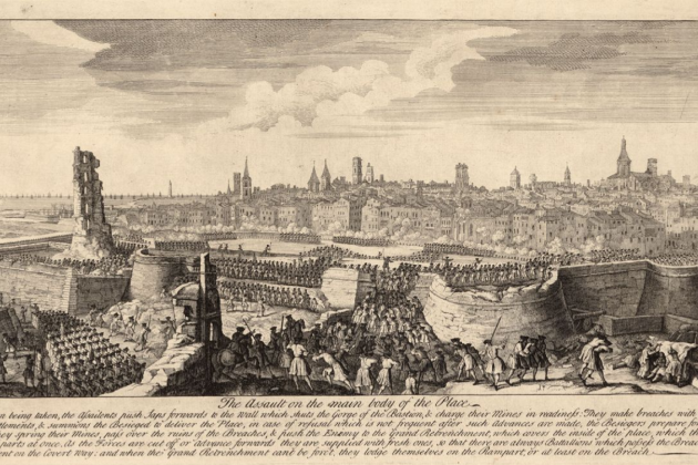 Grabado del asalto borbónico sobre Barcelona (1714). Fuente Cartoteca de Catalunya Grabado del asalto borbónico sobre Barcelona (1714). Fuente Cartoteca de Catalunya