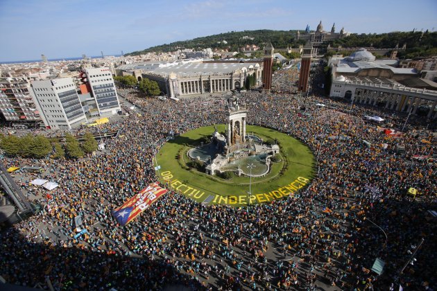 Multitudinaria concentració a la Plaça d'Espanya, diada 2019 / Foto: Sergi Alcàzar