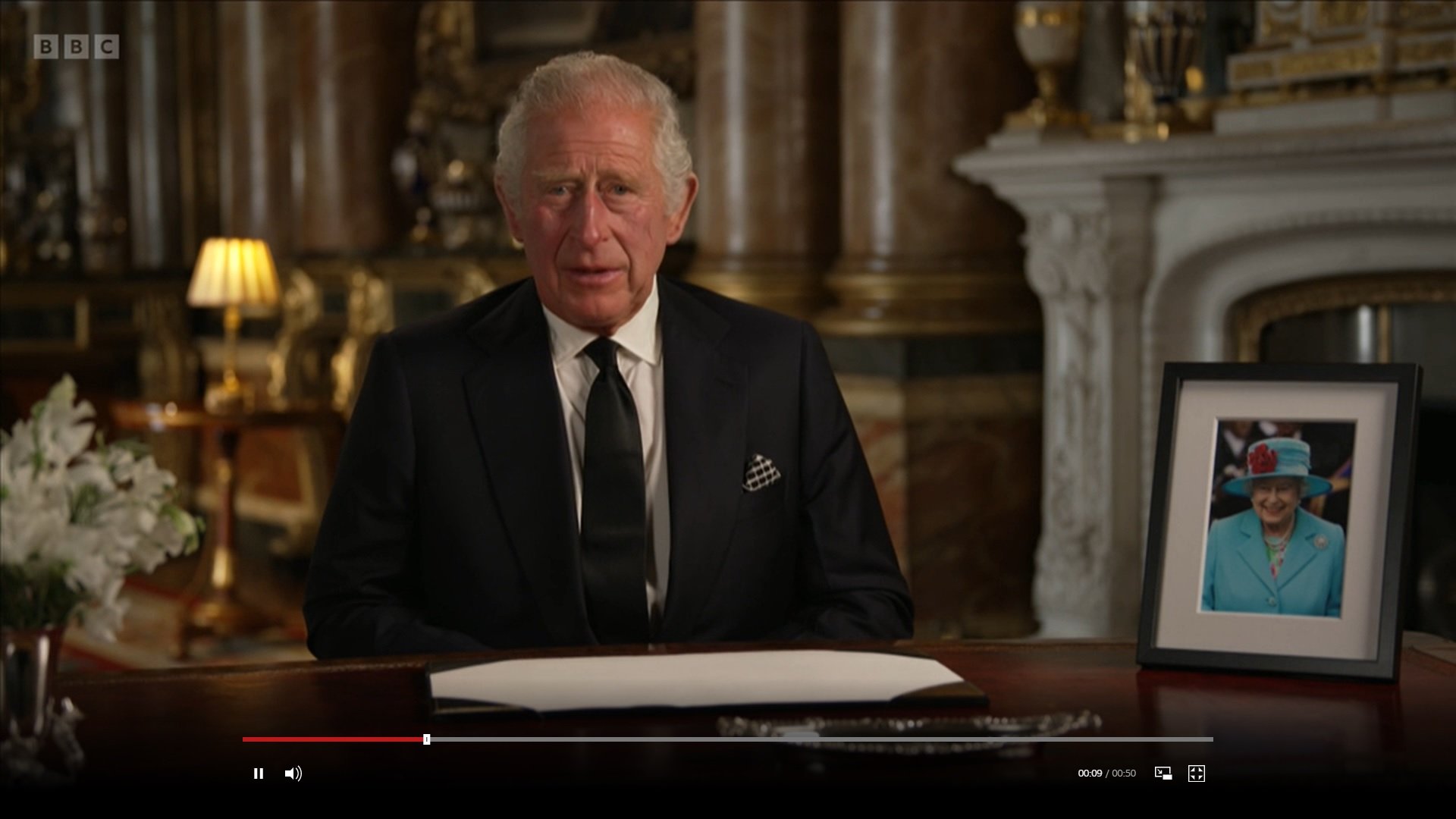 El rei Carles III, en el seu primer discurs: reivindica el llegat d'Elisabet II