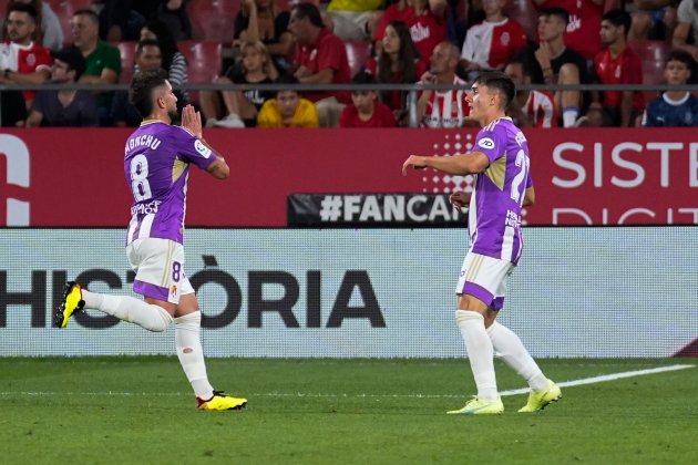 celebracion gol Monhu Girona Valladolid / Foto: EFE