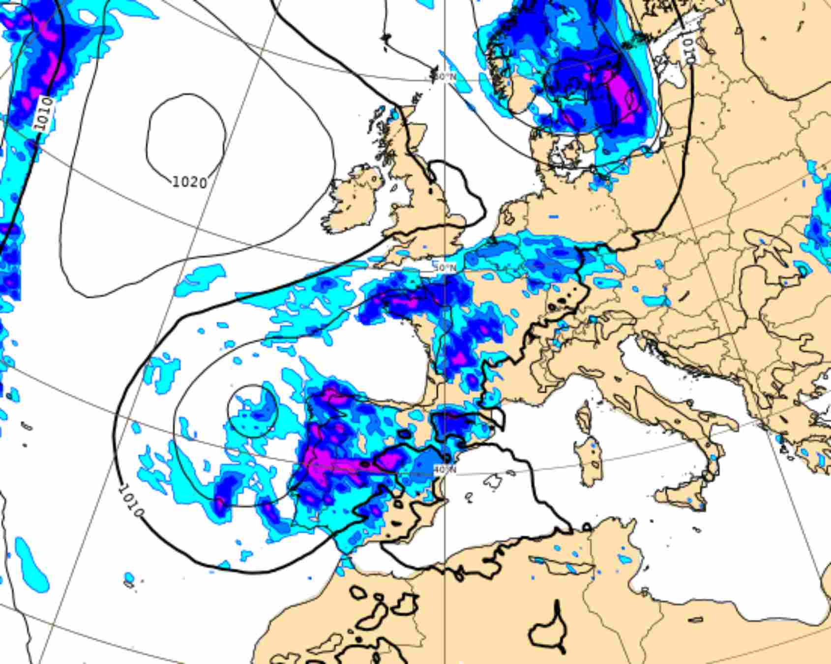 Chaparrones y tormentas el próximo martes 13 de septiembre / ECMWF