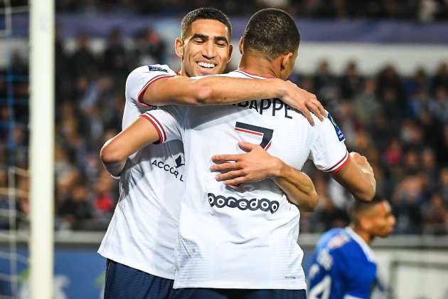 Achraf Hakimi y Kylian Mbappe celebracion gol / Foto: Europa Press