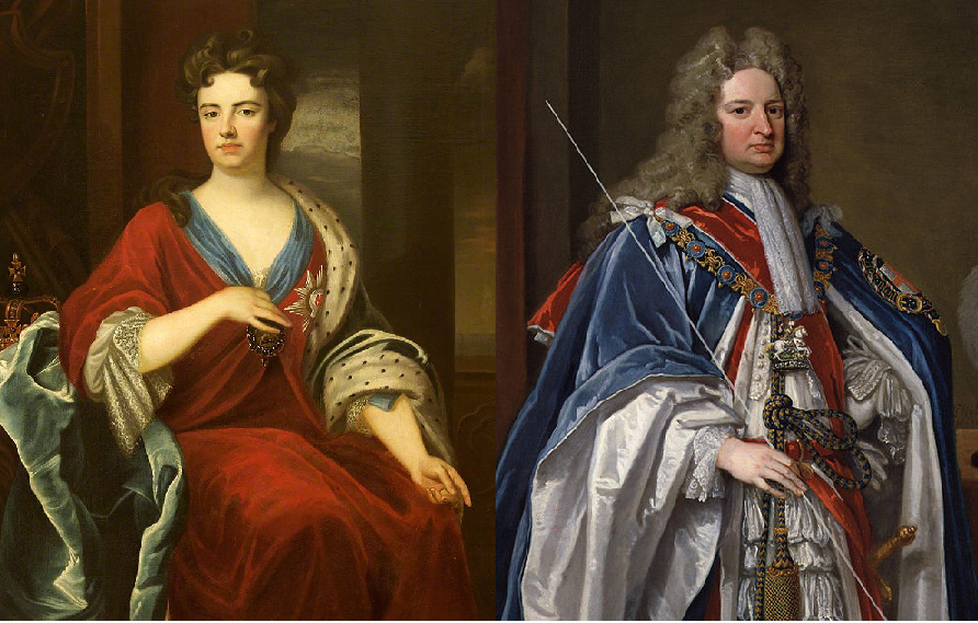 Anna I d'Anglaterra i Robert Harley, Lord Tresorer. Font National Trust i National Portrait Gallery