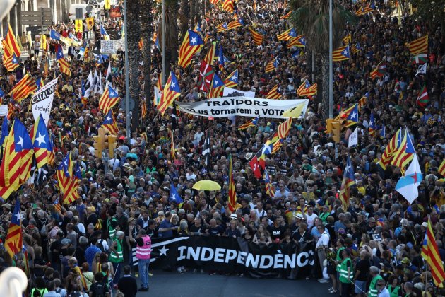 diada nacional catalunya vista tissores pla general ambient capcelera independencia / Foto: Eva Parey