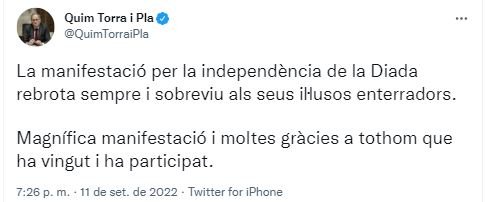 Tuit Quim Torra Diada