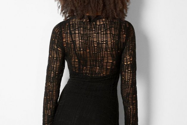 Vestit curt de màniga llarga en red1