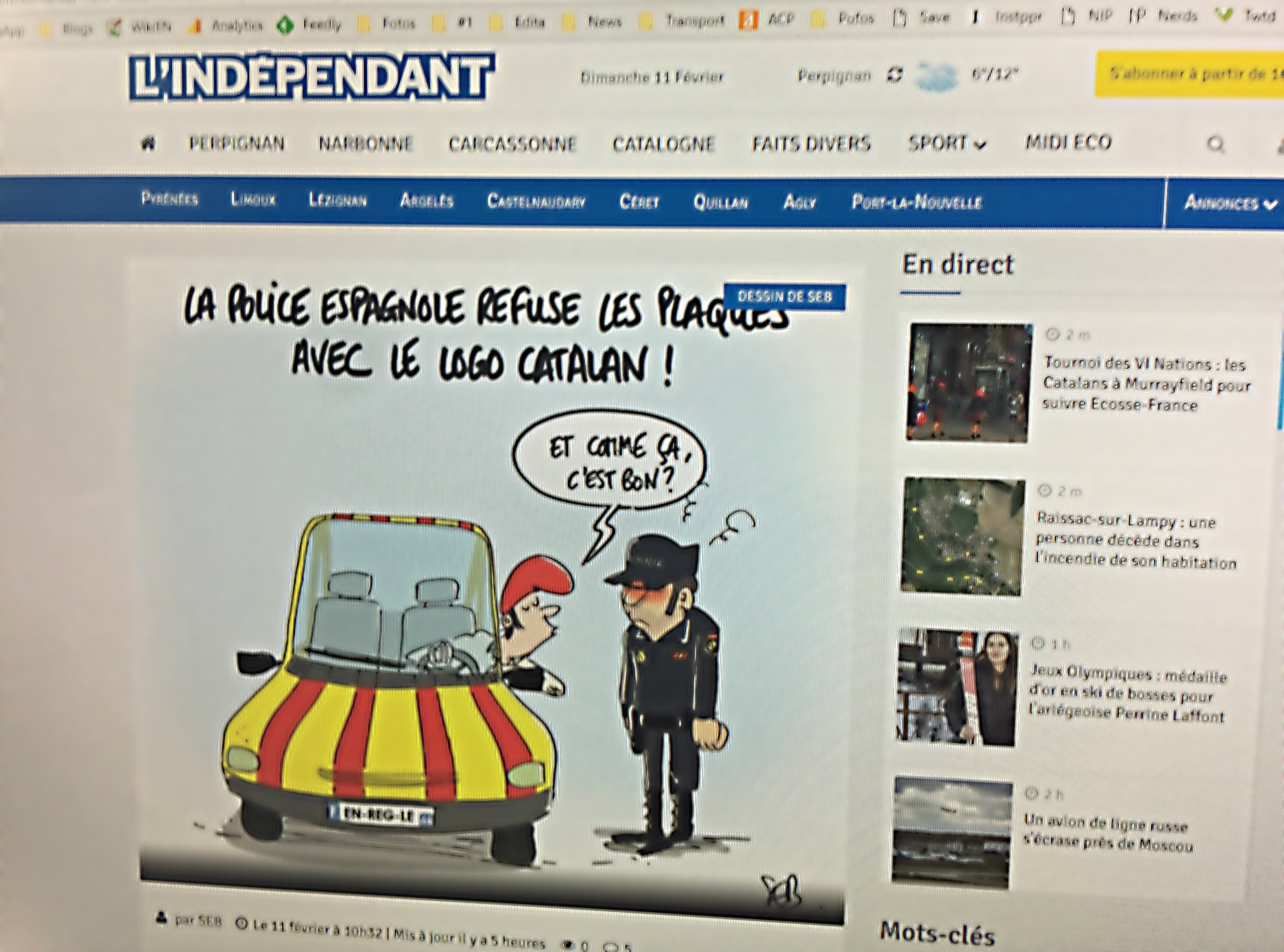 El diario de Perpinyà se ríe de la manía de la policía española con las matrículas