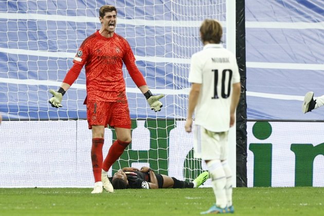 Courtois Modric Nkunku Reial Madrid Leipzig Champions / Foto: EFE