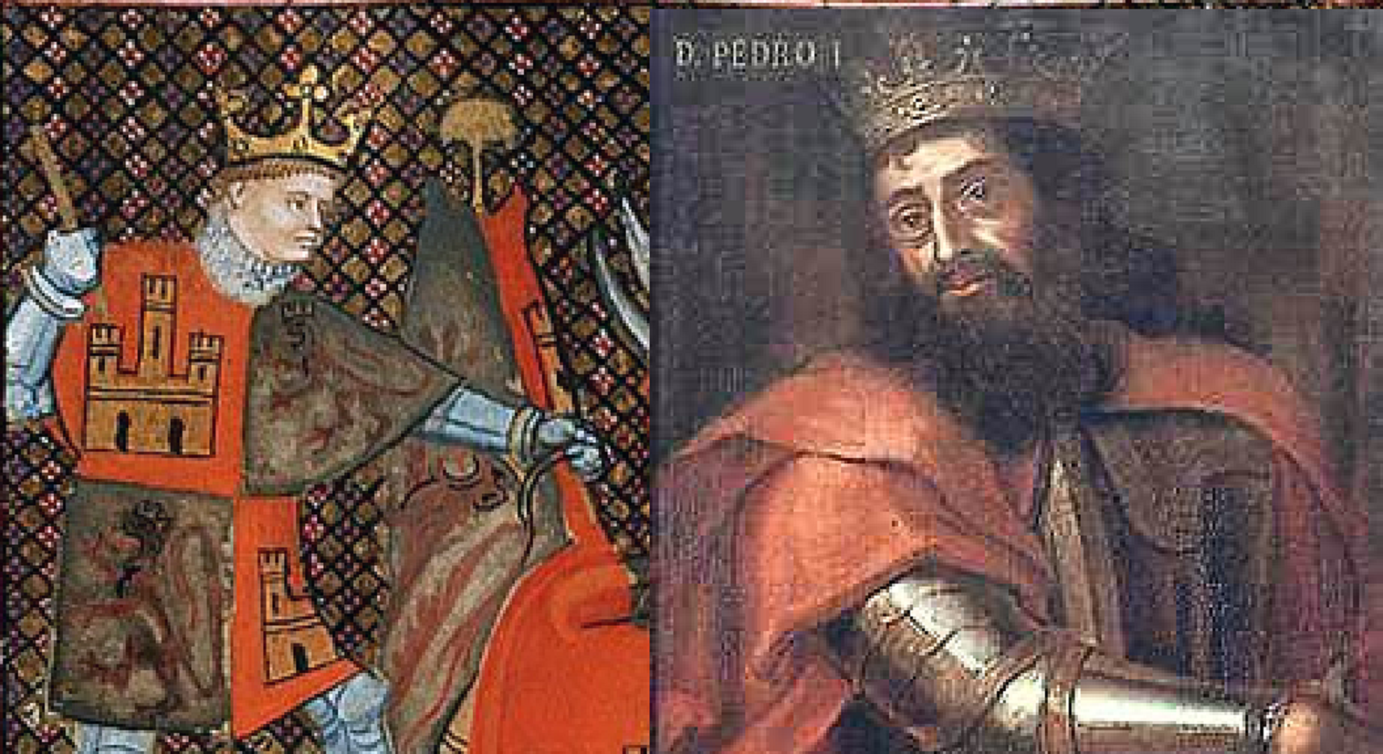 Alfonso XI de Castilla y Pedro I de Portugal. Fuente Biblioteca Real de los Paisos Baixos i Universitat de Coimbra