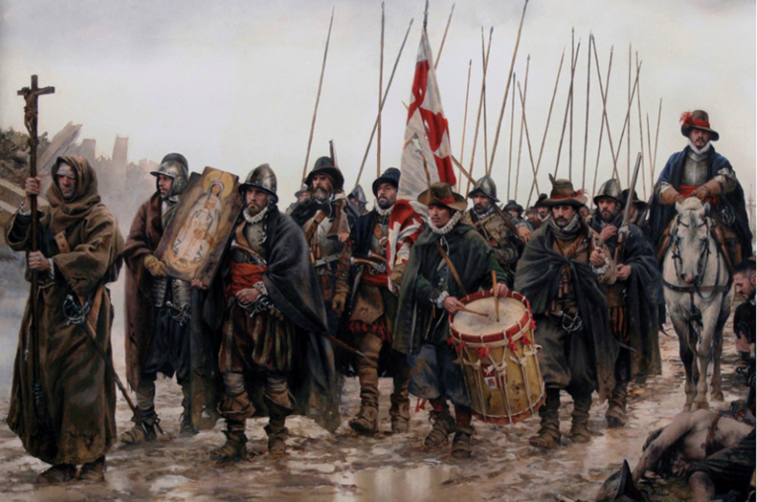 Representación moderna de los Tercios de Castilla, obra de Augusto Ferrer Dalmau. Font Círculo de Labradores