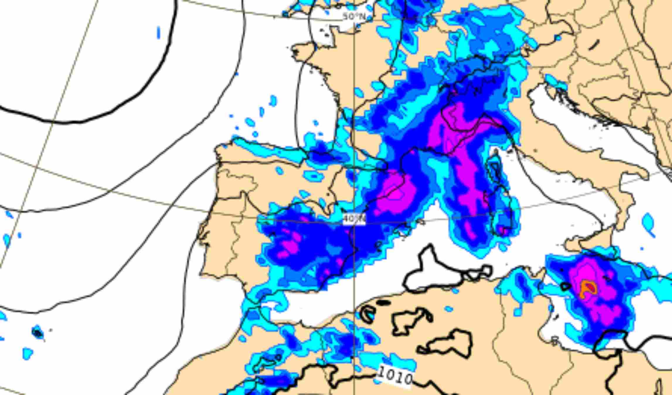 Els models indiquen ruixats i tempestes per les Festes de la Mercè 2022 / ECMWF