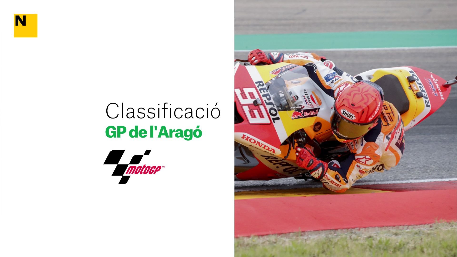 Clasificación y resultados de la carrera de MotoGP del Gran Premio de Aragón 2022