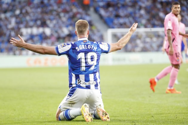 Alexander Sorloth celebracion gol Reial Societat Espanyol / Foto: EFE