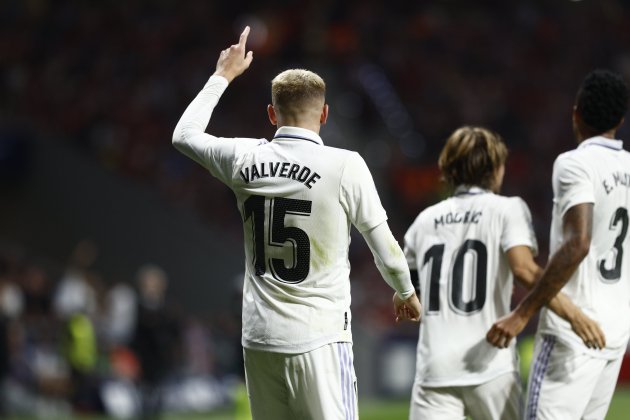 Fede Valverde celebracion gol Atletico de Madrid Real Madrid Fede Valverde celebracion gol Atletico de Madrid Real Madrid