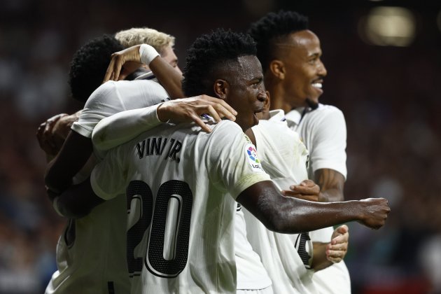 Vinicius Militao celebracion gol Atletico de Madrid Real Madrid / Foto: EFE