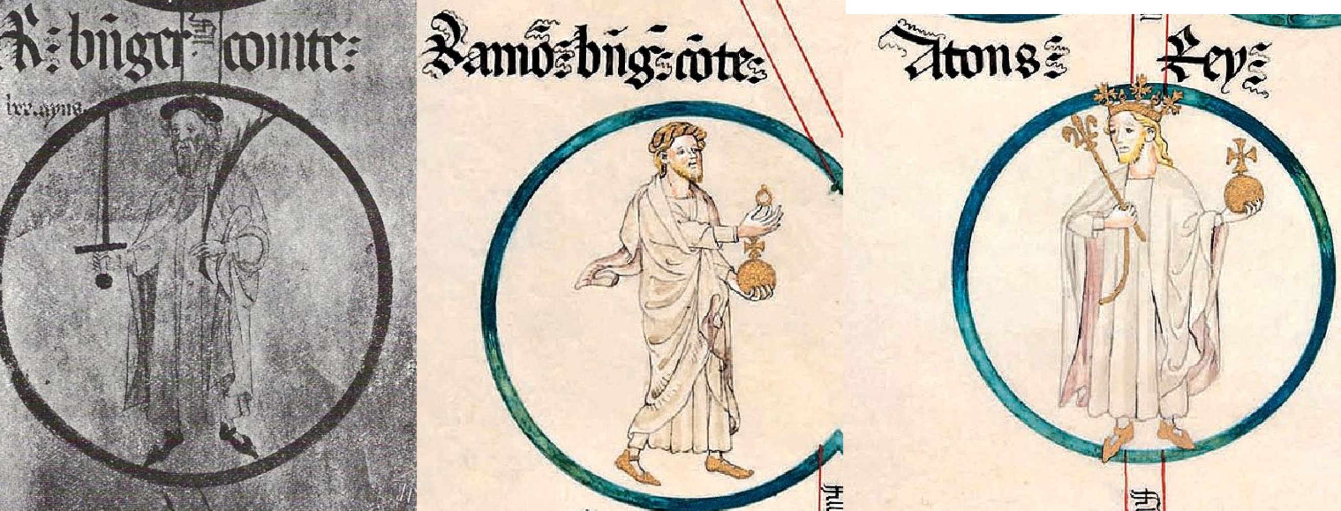 Ramon Berenguer III, Ramon Berenguer IV y Alfons Ramon. Fuente Rollo de Poblet Ramon Berenguer III, Ramon Berenguer IV y Alfons Ramon. Fuente Rollo de Poblet