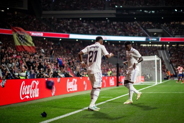 Rodrygo Goes Vinícius Jr bailando Real Madrid Atlético Madrid / Foto: @vinijr