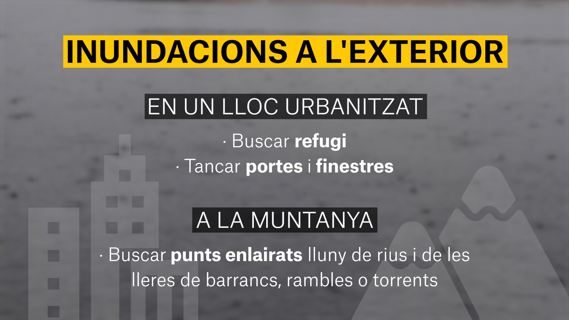 Consells en cas d'inundació Consells en cas d'inundació