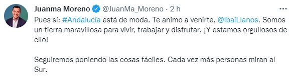 TUIT Juanma Moreno
