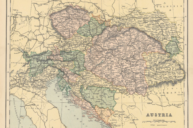 Mapa d'Àustria (principi del segle XIX). Font Cartoteca de Catalunya