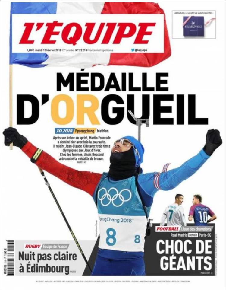 L'Équipe Portada 13 02 2018