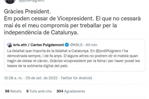 TUIT jordi puigneró cessament