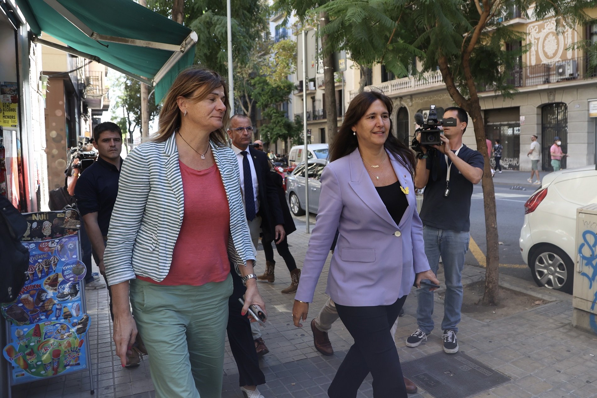 Laura Borras presidenta de JxCat a la sortida de la reunió Montse Giralt Laura Borras presidenta de JxCat a la sortida de la reunió Montse Giralt