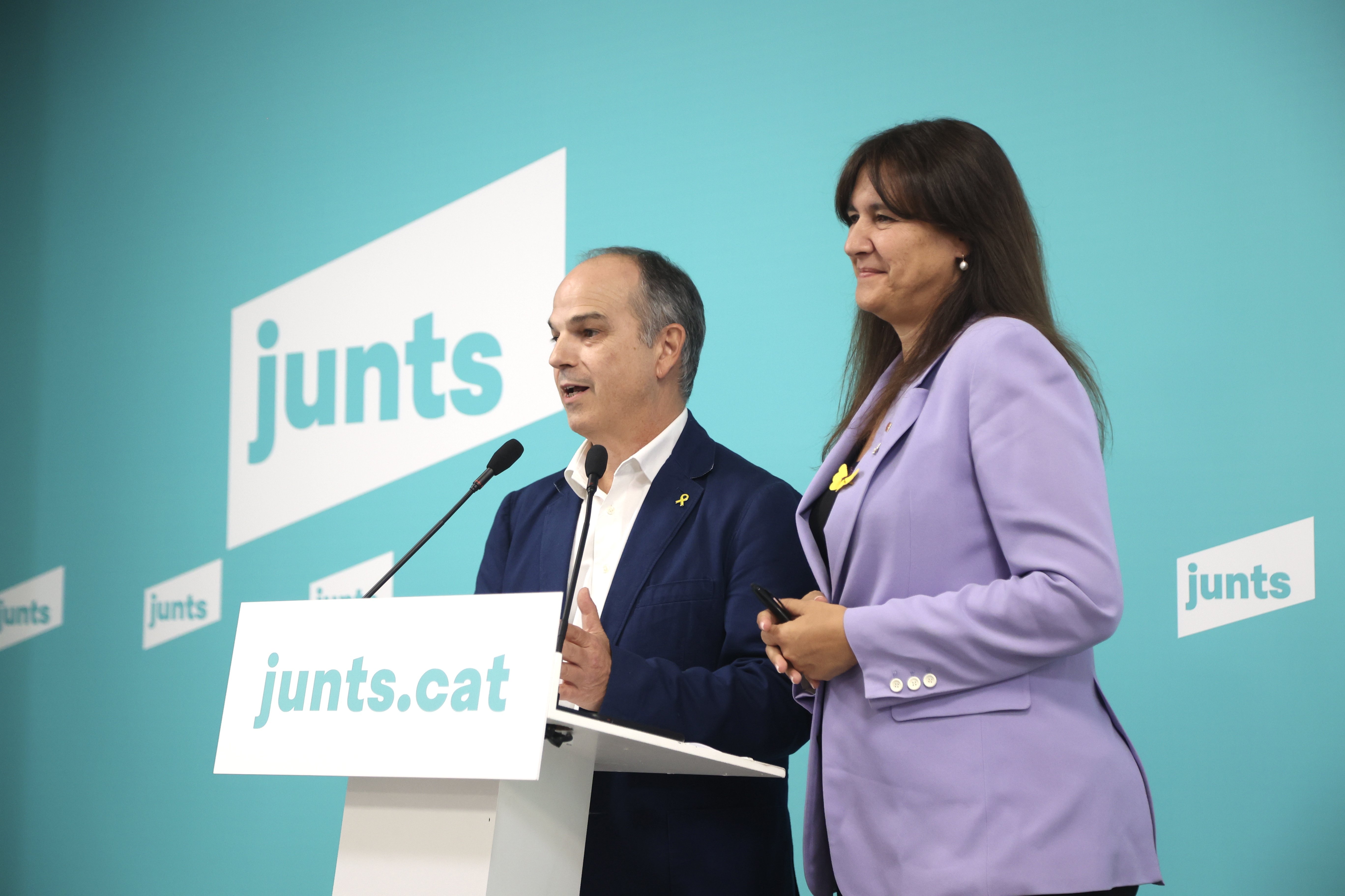 jordi turull laura borras junts reunio executiva roda premsa - montse giralt