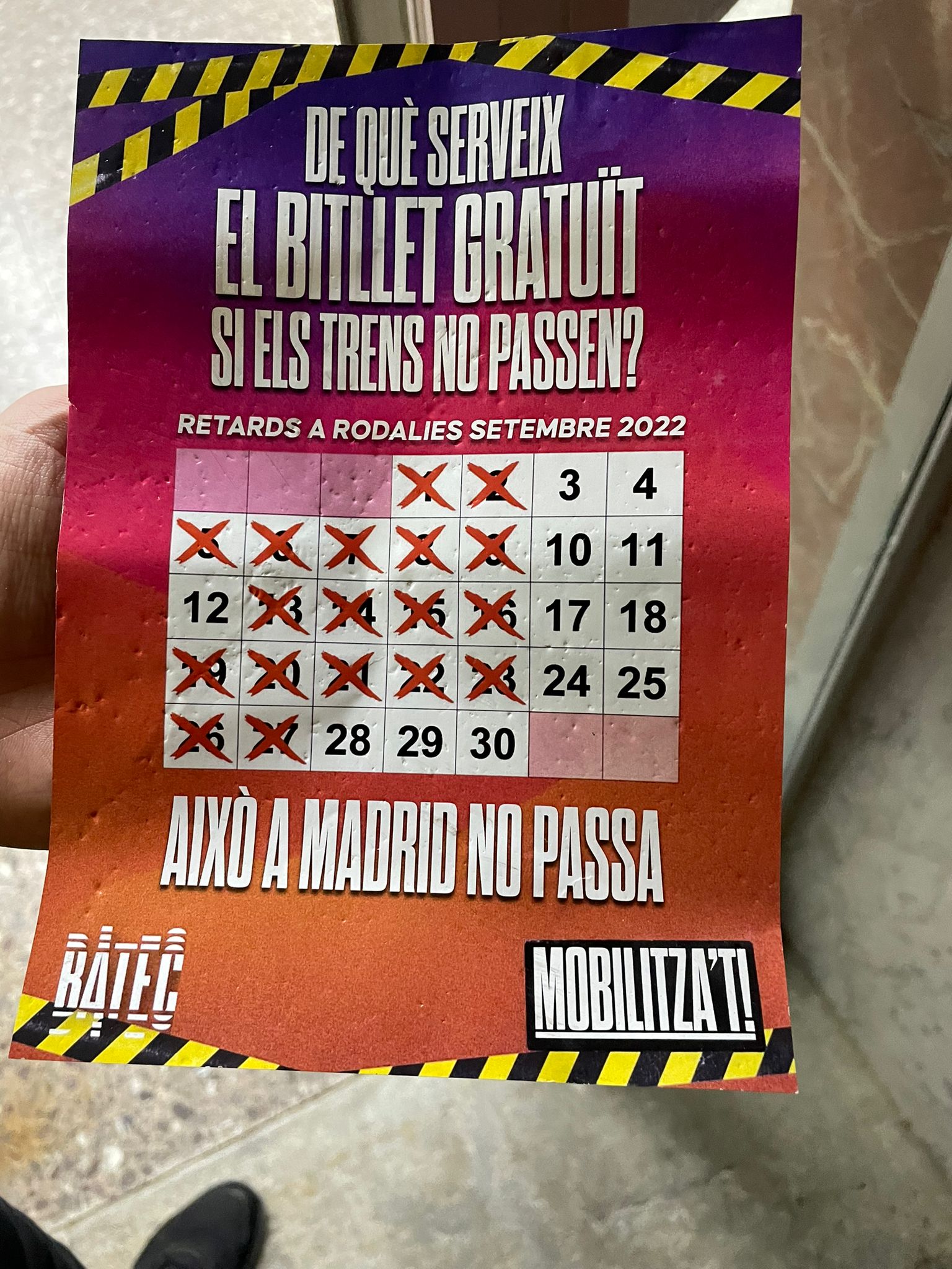 Cartel latido incidencies Rodalies Cartel latido incidencies Rodalies