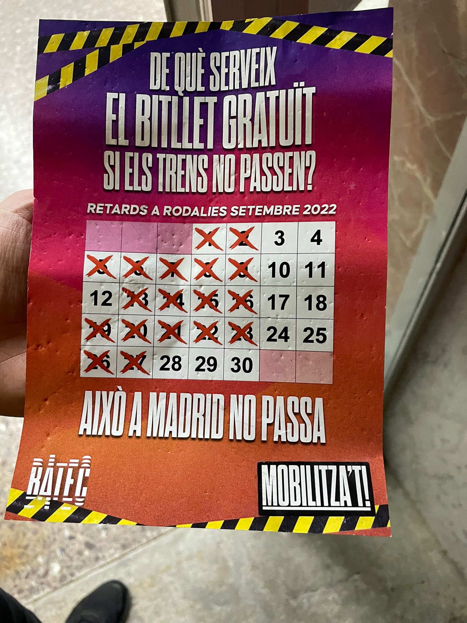 Cartell batec incidencies Rodalies