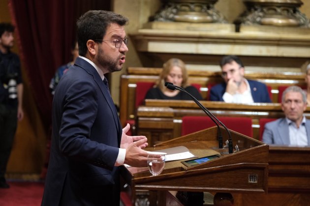 El president de la Generalitat, Pere Aragonès, al debat del Parlament Carlos Baglietto El president de la Generalitat, Pere Aragonès, al debat del Parlament Carlos Baglietto