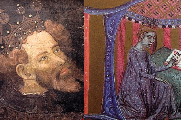 Pedro III y Maria de Navarra. Font MNAC y Biblioteca Marciana de Venecia