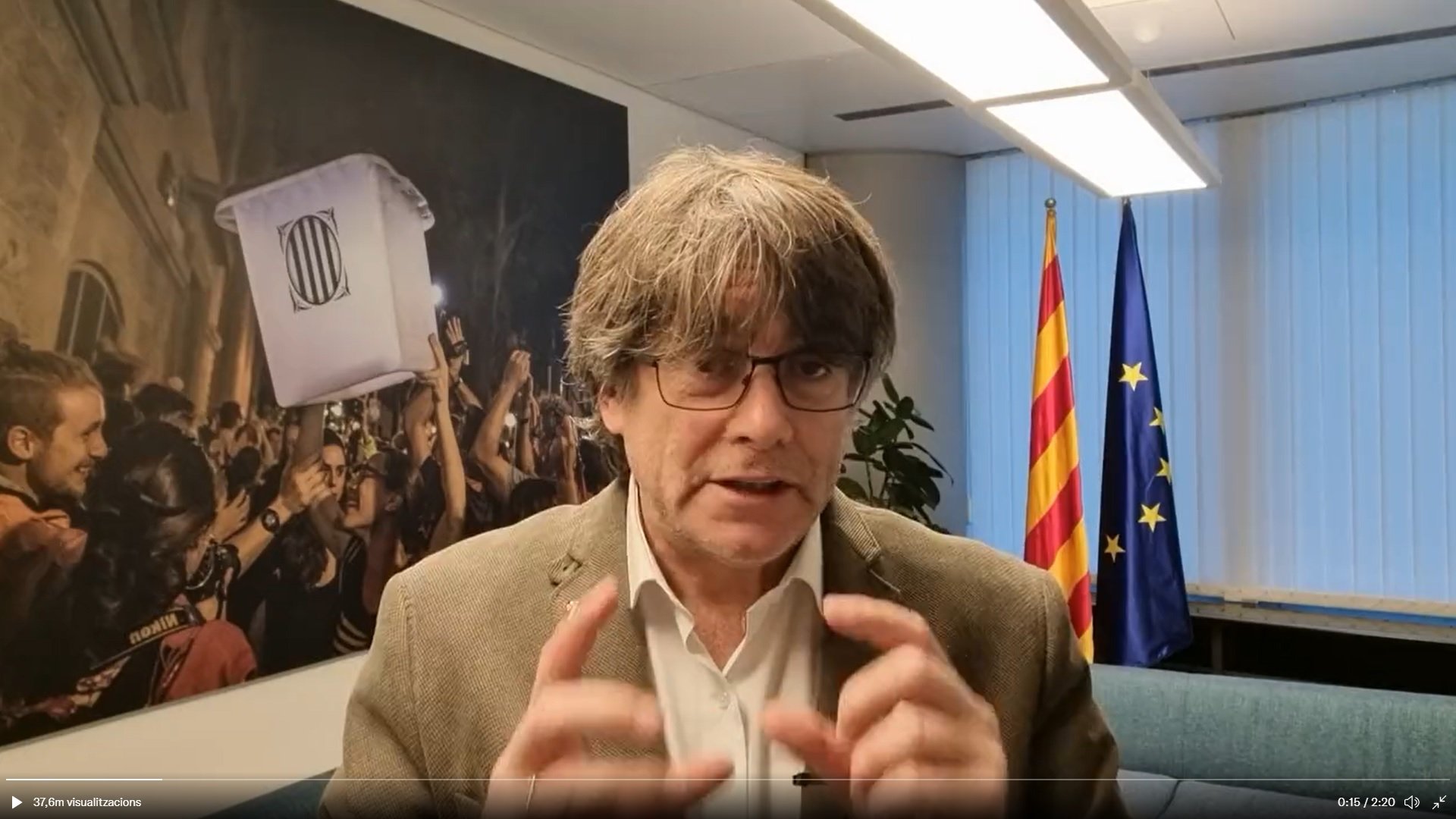 Carles Puigdemont, por los cinco años del 1 de octubre: "La fórmula es esta"