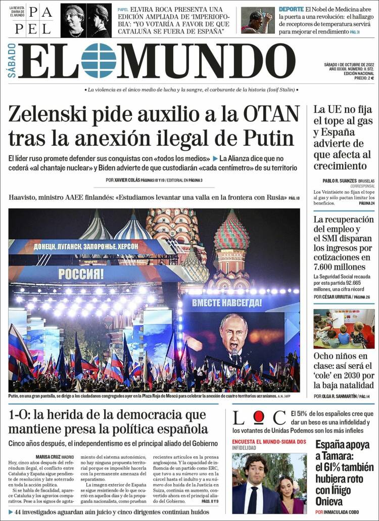 Portada El Mundo Portada El Mundo