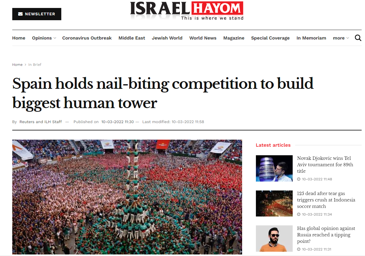 Noticia Castellers Israel