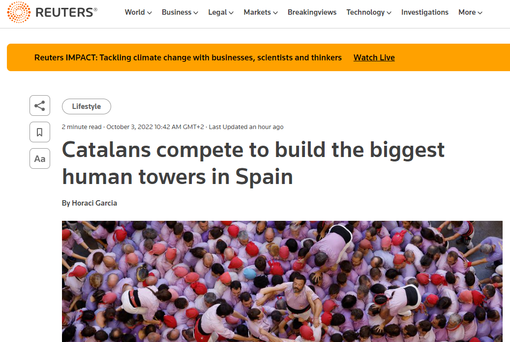 Notícia Castellers Reuters