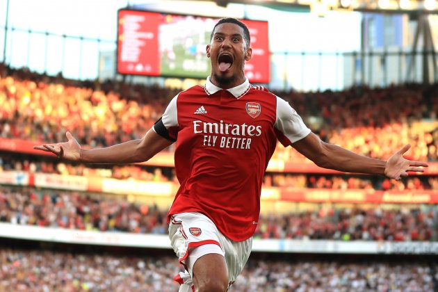 William Saliba celebracion gol Arsenal sacando lengua / Foto: Europa Press