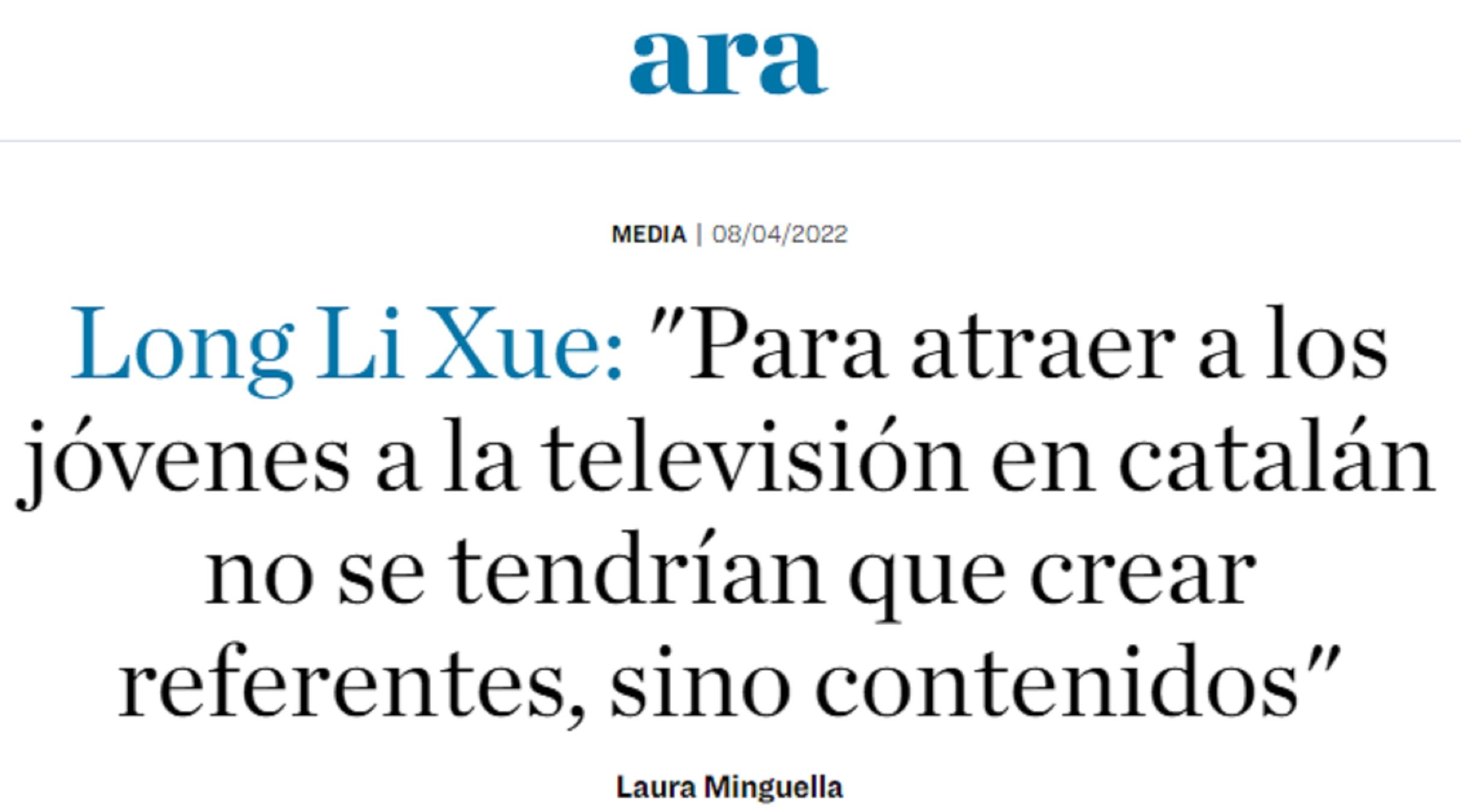 Entrevista Long Li Xue Diari LLAURA Entrevista Long Li Xue Diari LLAURA