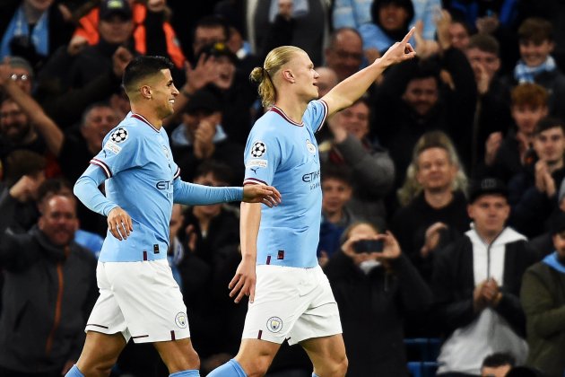 Erling Haaland celebracion gol Joa Cancelo Manchester City Copenaghen / Foto: EFE Erling Haaland celebracion gol Joa Cancelo Manchester City Copenaghen / Foto: EFE