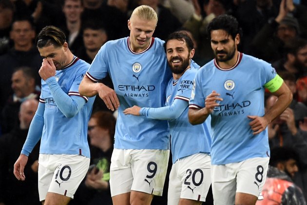 Haaland Bernardo Silva Gundogan Grealish Manchester City Copenhaguen / Foto: EFE