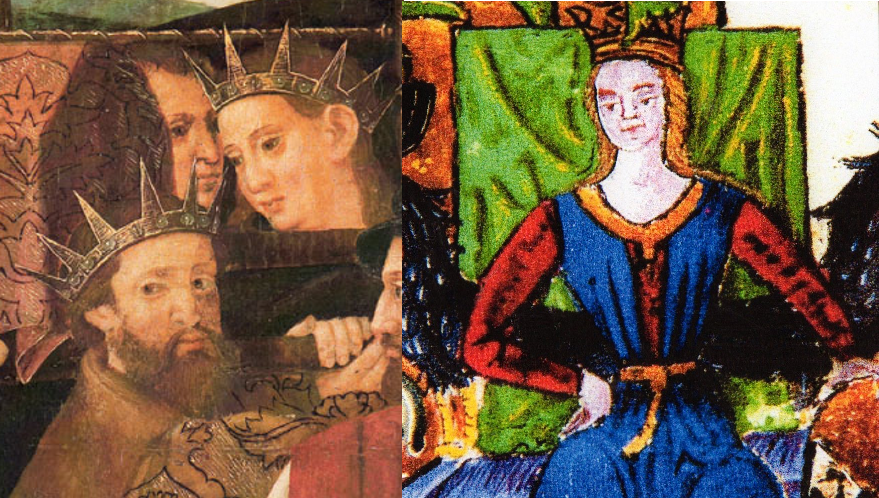 Martí I, Martí el Jove i Maria de Sicilia (primer suegro, primer marido y predecesora de Blanca). Font MNAC y Storia della Sicília Martí I, Martí el Jove i Maria de Sicilia (primer suegro, primer marido y predecesora de Blanca). Font MNAC y Storia della Sicília