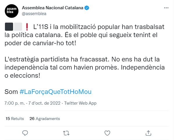 TUIT assembla sortida Junts Govern