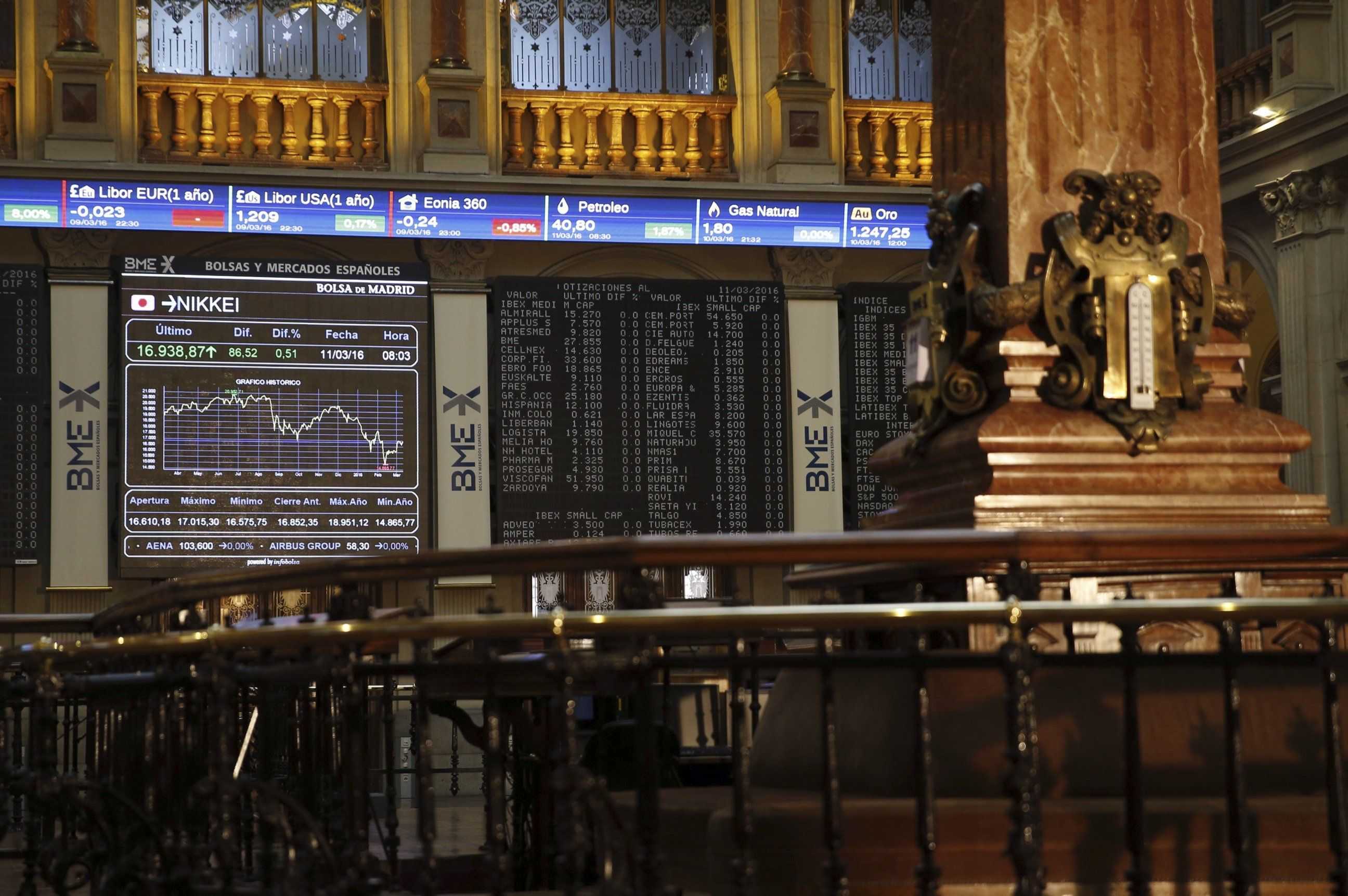 Les eleccions catalanes enfonsen la borsa espanyola un 1,19% i arrosseguen l'euro