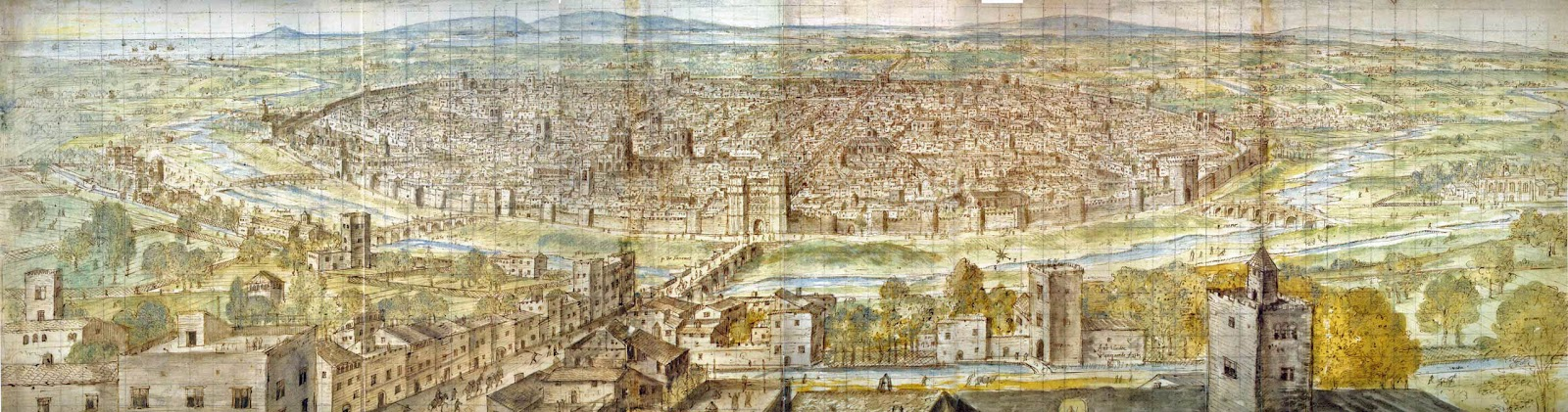Valencia (1563), obra de Wyngaerde. Fuente Wikimedia Commons