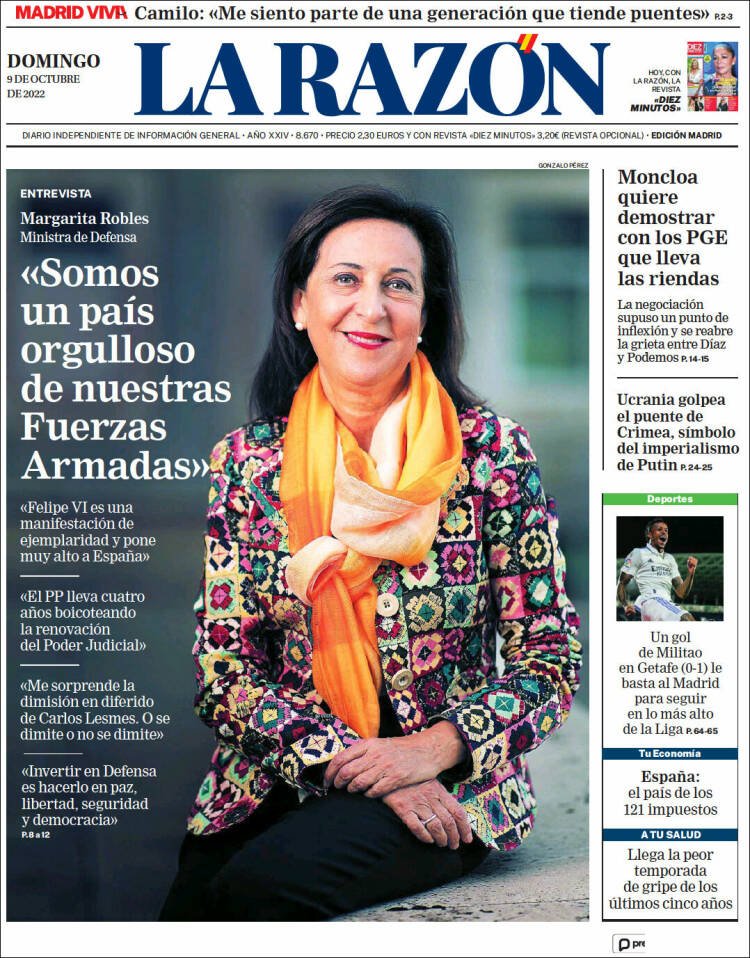 portada la razón 9 octubre 2022 portada la razón 9 octubre 2022